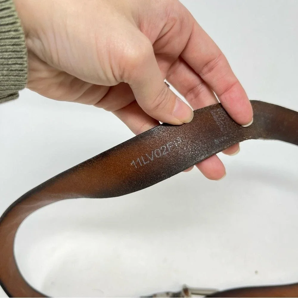 Levi's Check Print Leather Belt Size M 34-36‎